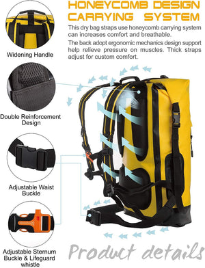 AquaShield Dry Bag Backpack: 20L/30L/40L, Floating Waterproof Gear for Men, Ideal for Backpacking and Kayaking