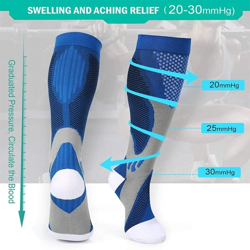 Outdoor Cycling Compression Socks - Fast-Drying, Breathable Nylon for Adult Sports and Medical 