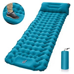 Outdoor Sleeping Pad Camping Inflatable Mattress with Pillows Travel Mat Folding Bed Ultralight Air Cushion Hiking Trekking