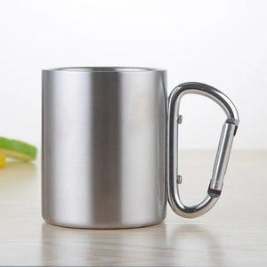 Camping Travel Stainless Steel Cup Carabiner Hook